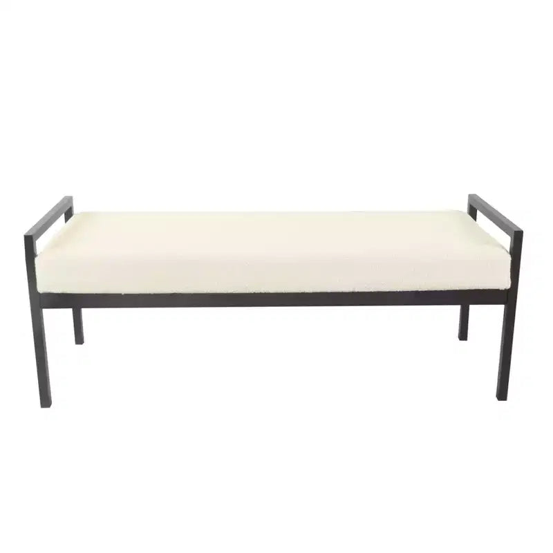 Banc en Fausse Peau de Mouton et Métal Moderne - HomePop
