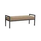Banc en Fausse Peau de Mouton et Métal Moderne - HomePop