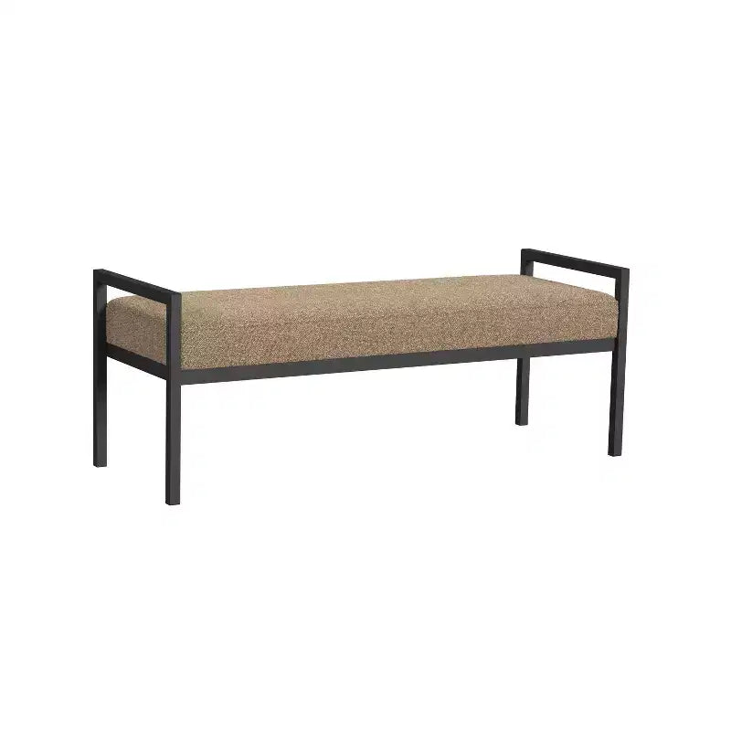 Banc en Fausse Peau de Mouton et Métal Moderne - HomePop