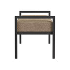 Banc en Fausse Peau de Mouton et Métal Moderne - HomePop