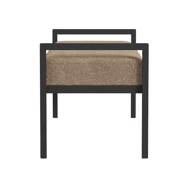 Banc en Fausse Peau de Mouton et Métal Moderne - HomePop