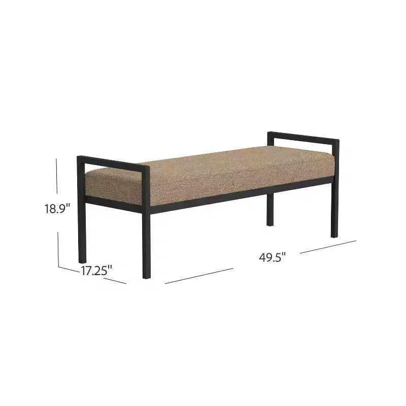 Banc en Fausse Peau de Mouton et Métal Moderne - HomePop