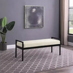 Banc en Fausse Peau de Mouton et Métal Moderne - HomePop