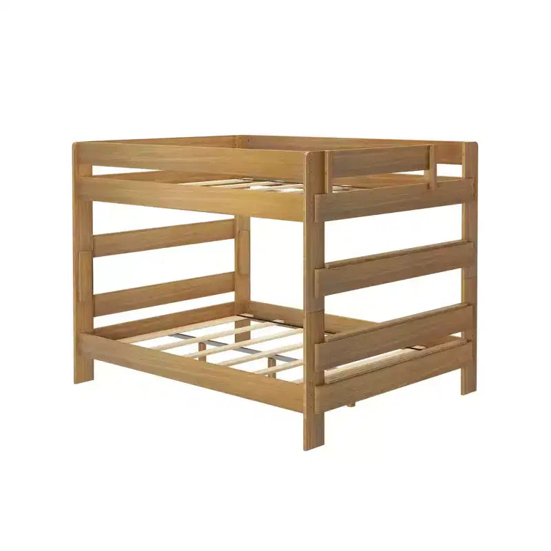 Lit superposé Max & Lily, cadre de lit superposé Queen-sur-Queen pour enfants, lit superposé en bois massif pour enfants, pas besoin de sommier tapissier