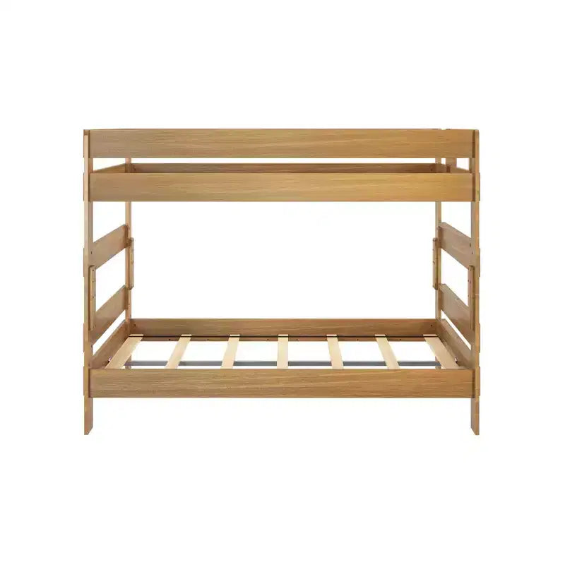 Lit superposé Max & Lily, cadre de lit superposé Queen-sur-Queen pour enfants, lit superposé en bois massif pour enfants, pas besoin de sommier tapissier
