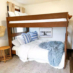 Lit superposé Max & Lily, cadre de lit superposé Queen-sur-Queen pour enfants, lit superposé en bois massif pour enfants, pas besoin de sommier tapissier