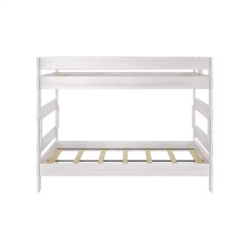 Lit superposé Max & Lily, cadre de lit superposé Queen-sur-Queen pour enfants, lit superposé en bois massif pour enfants, pas besoin de sommier tapissier