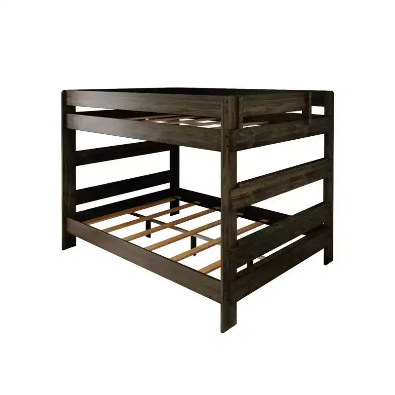 Lit superposé Max & Lily, cadre de lit superposé Queen-sur-Queen pour enfants, lit superposé en bois massif pour enfants, pas besoin de sommier tapissier