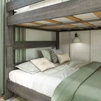 Lit superposé Max & Lily, cadre de lit superposé Queen-sur-Queen pour enfants, lit superposé en bois massif pour enfants, pas besoin de sommier tapissier