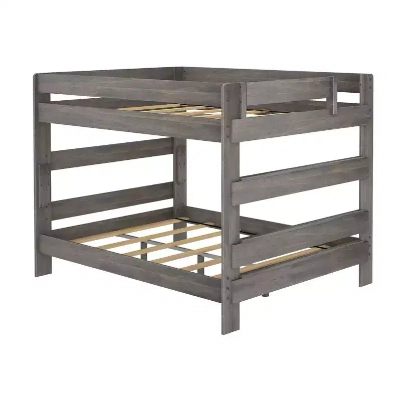Lit superposé Max & Lily, cadre de lit superposé Queen-sur-Queen pour enfants, lit superposé en bois massif pour enfants, pas besoin de sommier tapissier