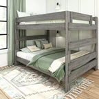 Lit superposé Max & Lily, cadre de lit superposé Queen-sur-Queen pour enfants, lit superposé en bois massif pour enfants, pas besoin de sommier tapissier