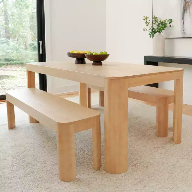 Table de salle à manger Plank+Beam Contour, 72 po, en bois massif, pour 6 personnes