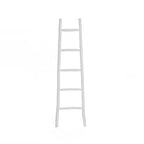 LuxenHome White Solid Wood 5-Rung Blanket Ladder