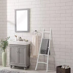 Échelle à couvertures à 5 barreaux en bois massif blanc LuxenHome