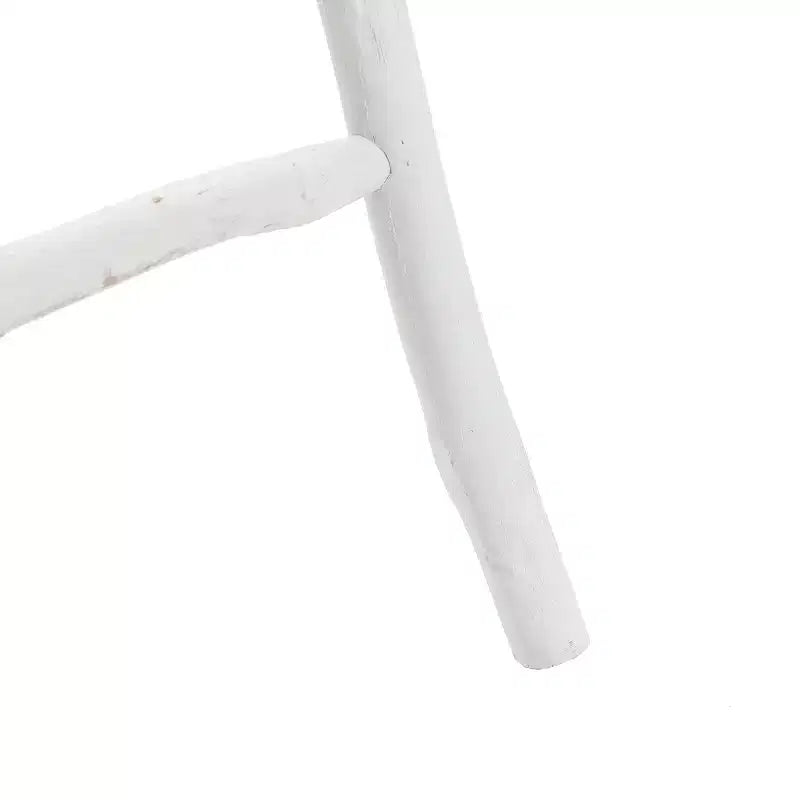 Échelle à couvertures à 5 barreaux en bois massif blanc LuxenHome