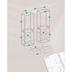 SONGMICS Portant à Vêtements, Armoire Autonome de 180 cm, Portant Robuste avec 1 Tige Suspendue Extensible, 2 Tiroirs et 4 Étagères