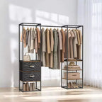 SONGMICS Portant à Vêtements, Armoire Autonome de 180 cm, Portant Robuste avec 1 Tige Suspendue Extensible, 2 Tiroirs et 4 Étagères