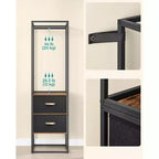 SONGMICS Portant à Vêtements, Armoire Autonome de 180 cm, Portant Robuste avec 1 Tige Suspendue Extensible, 2 Tiroirs et 4 Étagères