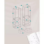 SONGMICS Portant à Vêtements, Armoire Autonome de 180 cm, Portant Robuste avec 1 Tige Suspendue Extensible, 2 Tiroirs et 4 Étagères