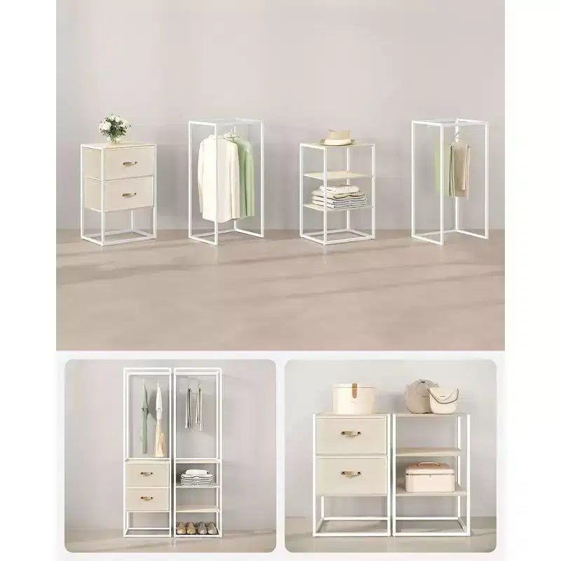 SONGMICS Portant à Vêtements, Armoire Autonome de 180 cm, Portant Robuste avec 1 Tige Suspendue Extensible, 2 Tiroirs et 4 Étagères