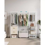SONGMICS Portant à Vêtements, Armoire Autonome de 180 cm, Portant Robuste avec 1 Tige Suspendue Extensible, 2 Tiroirs et 4 Étagères