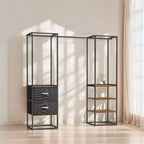 SONGMICS Portant à Vêtements, Armoire Autonome de 180 cm, Portant Robuste avec 1 Tige Suspendue Extensible, 2 Tiroirs et 4 Étagères