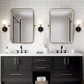 Dovelina Miroir mural décoratif pivotant rectangulaire en métal avec coins arrondis (Lot de 2)