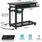 Bureau mobile portable Tribesigns, table pour ordinateur portable réglable en hauteur avec roulettes