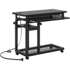 Bureau mobile portable Tribesigns, table pour ordinateur portable réglable en hauteur avec roulettes
