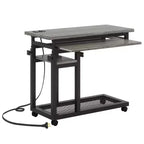 Bureau mobile portable Tribesigns, table pour ordinateur portable réglable en hauteur avec roulettes