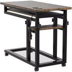 Tribesigns Mobile Portable Desk, Height Adjustable Laptop Table with Wheels