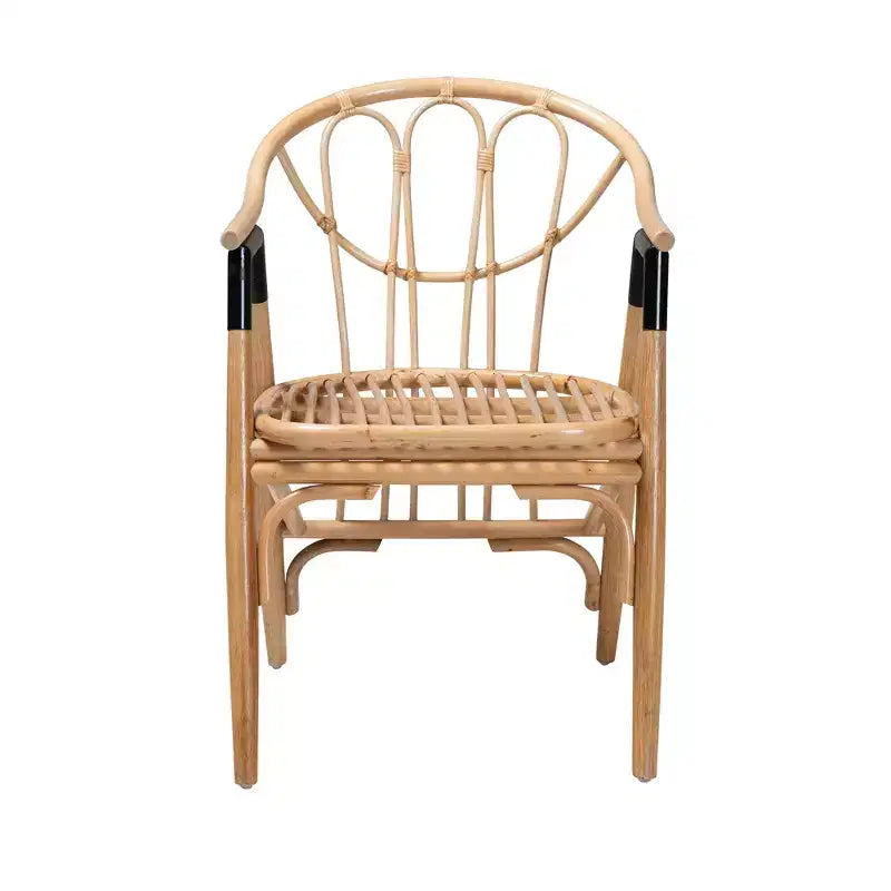 Chaise de salle à manger Cyntia en rotin naturel brun, style bohème moderne, bali & pari