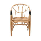 Chaise de salle à manger Cyntia en rotin naturel brun, style bohème moderne, bali & pari