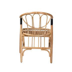 Chaise de salle à manger Cyntia en rotin naturel brun, style bohème moderne, bali & pari