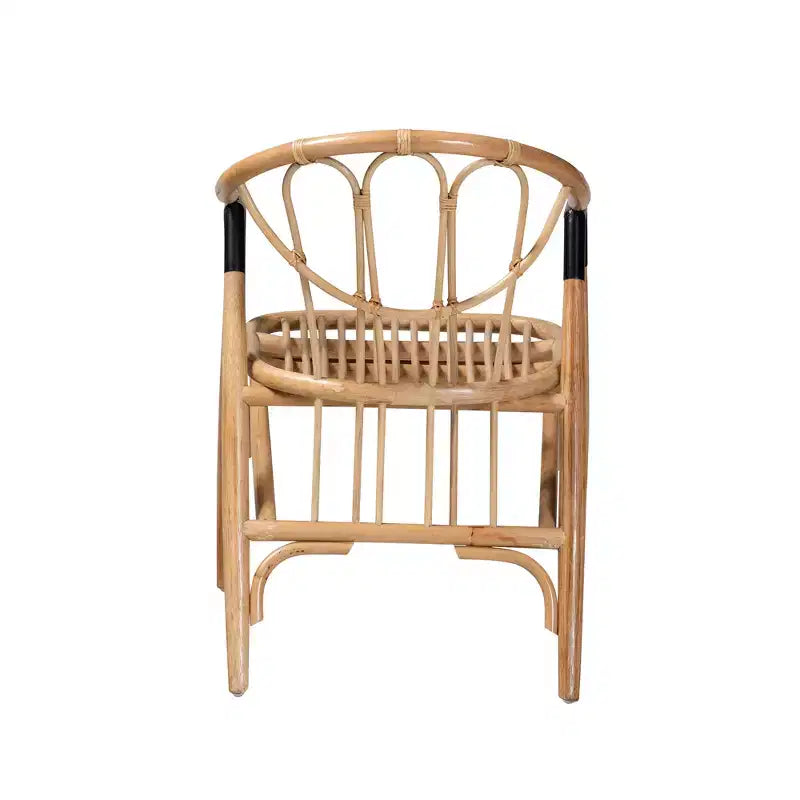 Chaise de salle à manger Cyntia en rotin naturel brun, style bohème moderne, bali & pari
