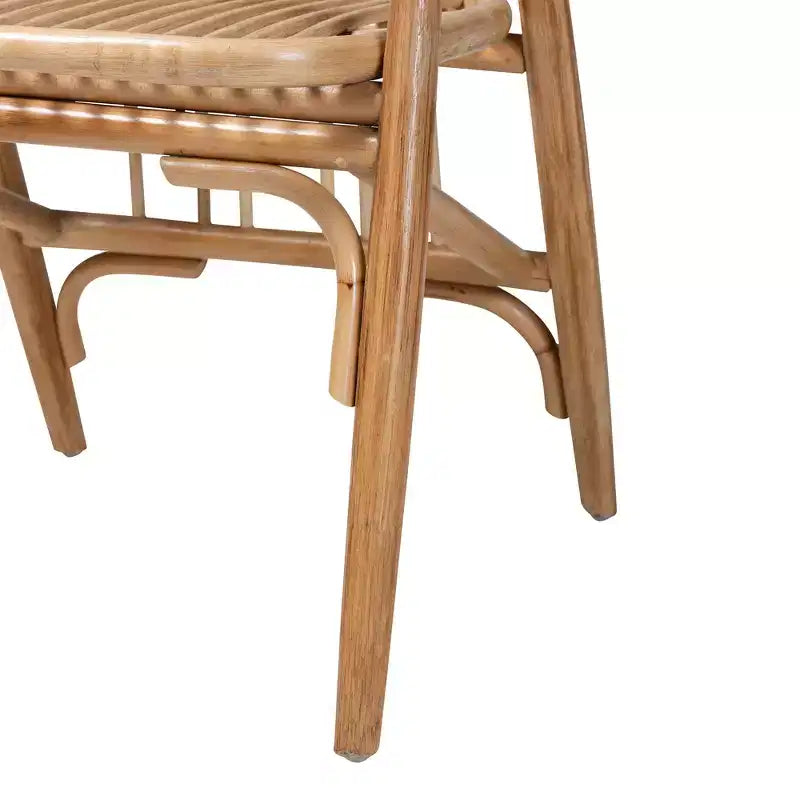 Chaise de salle à manger Cyntia en rotin naturel brun, style bohème moderne, bali & pari