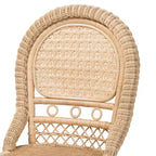 bali & pari Jelita Ensemble de 2 chaises de salle à manger modernes en rotin naturel bohème marron