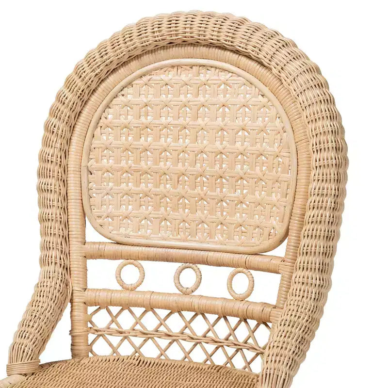 bali & pari Jelita Ensemble de 2 chaises de salle à manger modernes en rotin naturel bohème marron