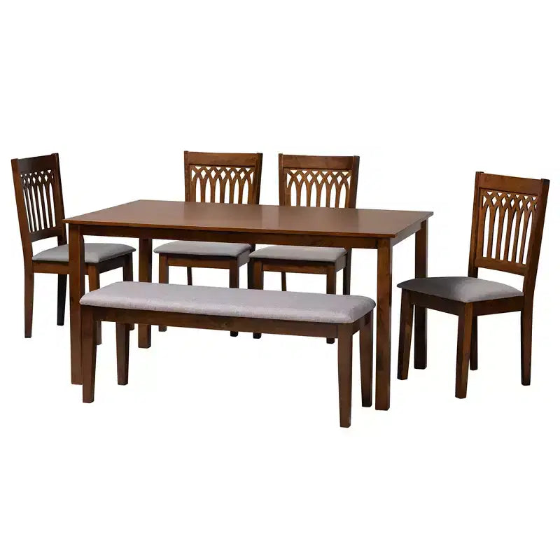 Ensemble de salle à manger Baxton Studio Genesis moderne en tissu et bois