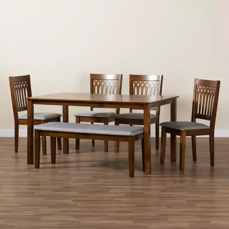 Ensemble de salle à manger Baxton Studio Genesis moderne en tissu et bois