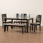 Ensemble de salle à manger Baxton Studio Genesis moderne en tissu et bois