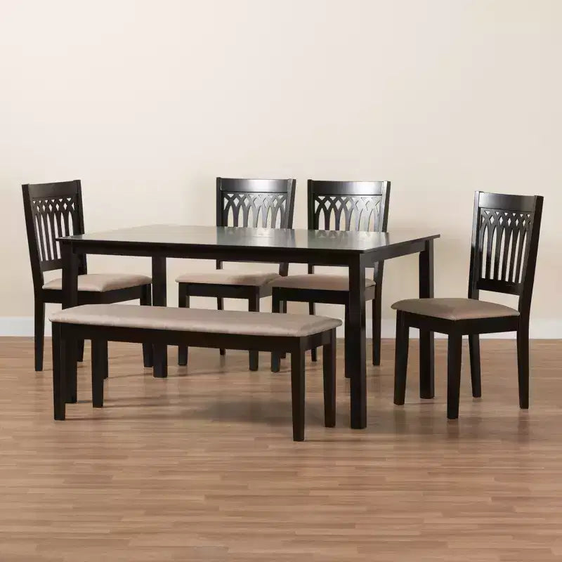 Ensemble de salle à manger Baxton Studio Genesis moderne en tissu et bois
