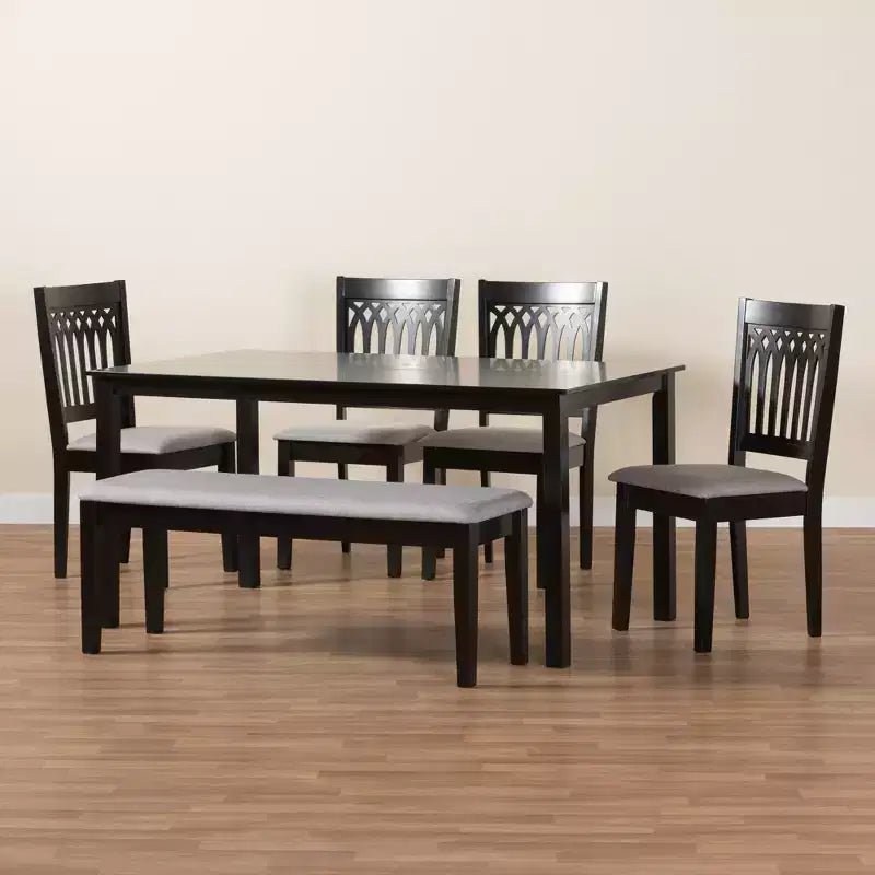 Ensemble de salle à manger Baxton Studio Genesis moderne en tissu et bois