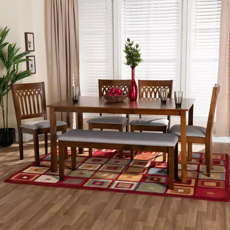 Ensemble de salle à manger Baxton Studio Genesis moderne en tissu et bois