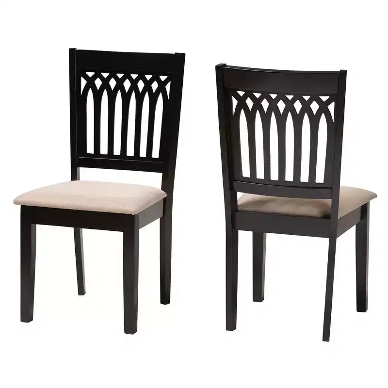 Ensemble de chaises de salle à manger modernes en tissu et bois Genesis de Baxton Studio