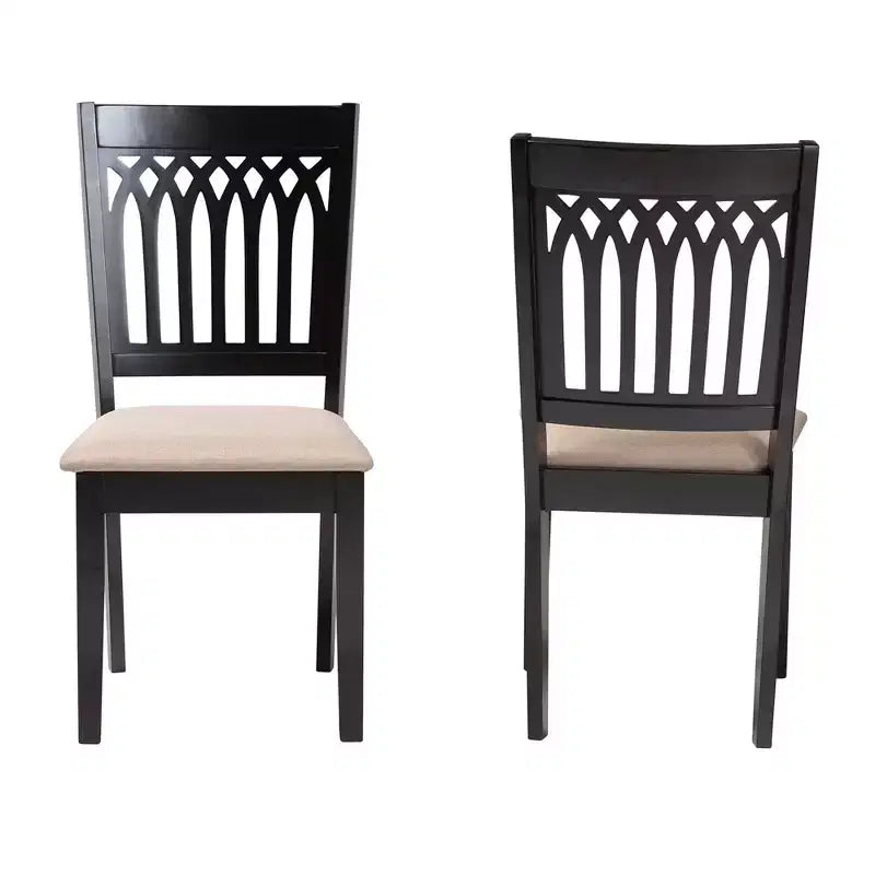 Ensemble de chaises de salle à manger modernes en tissu et bois Genesis de Baxton Studio