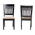 Ensemble de chaises de salle à manger modernes en tissu et bois Genesis de Baxton Studio