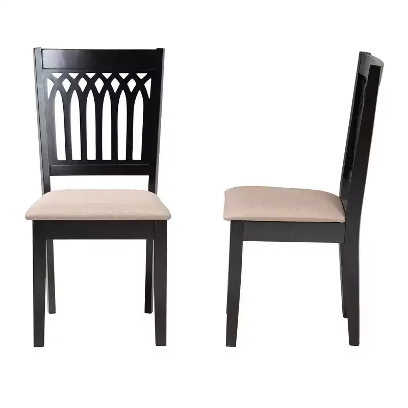 Ensemble de chaises de salle à manger modernes en tissu et bois Genesis de Baxton Studio