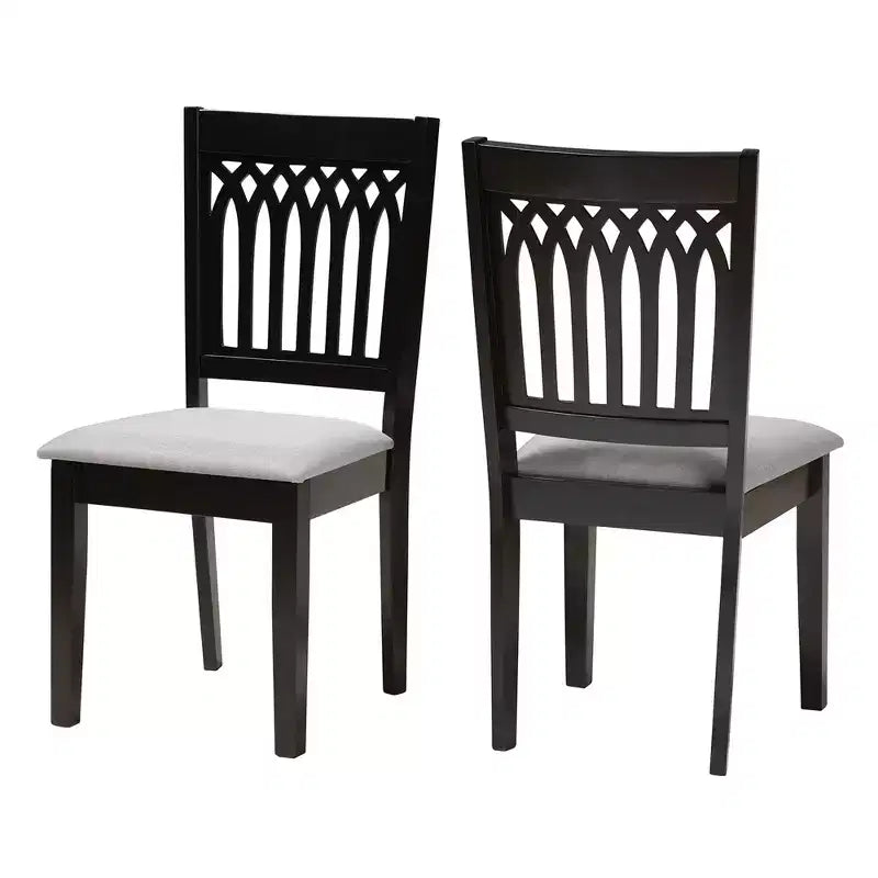 Ensemble de chaises de salle à manger modernes en tissu et bois Genesis de Baxton Studio