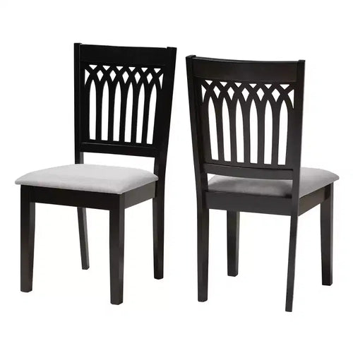 Ensemble de chaises de salle à manger modernes en tissu et bois Genesis de Baxton Studio